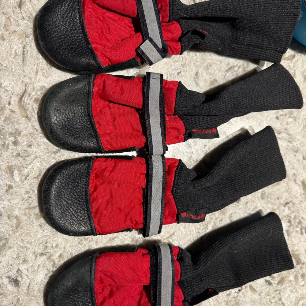 Muttluks Red and Black Fleece lined Dog Boots